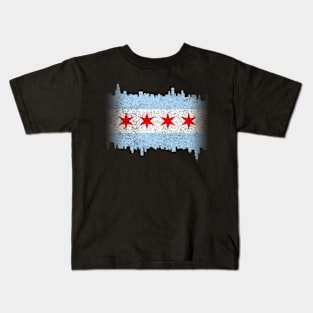 Chicago Flag Skyline Kids T-Shirt